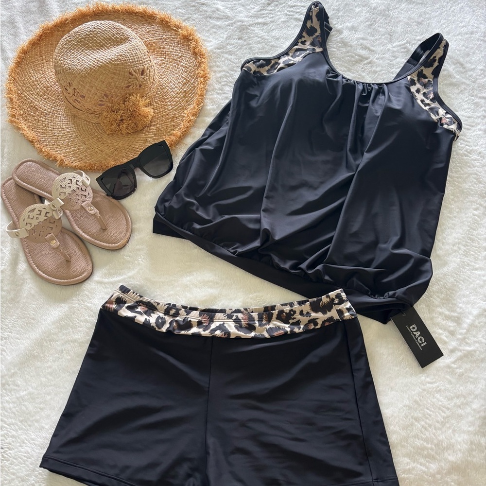 Black Leopard Women's Swim Set